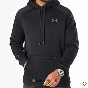 NWT Under Armour Men's Black Armour Fleece Pro Kanga Hoodie Large